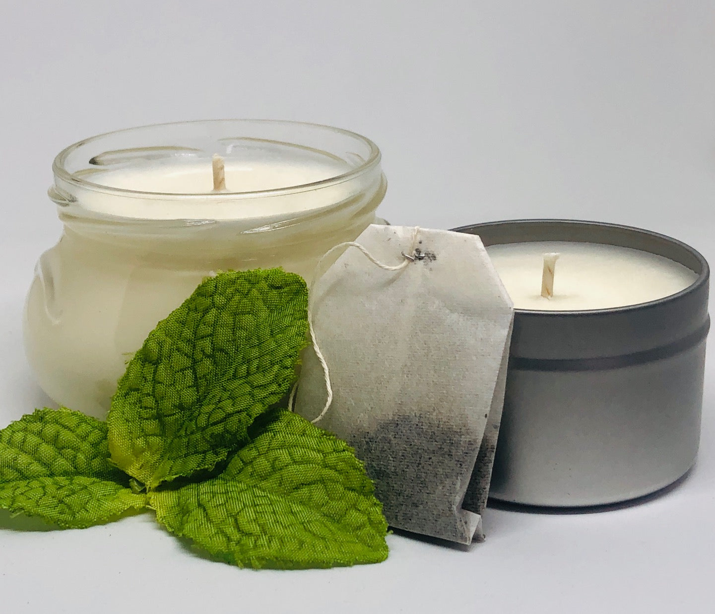 mint tea candle